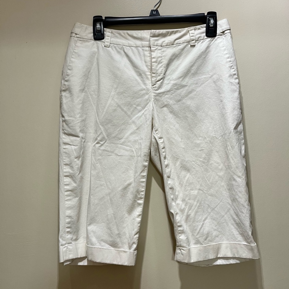 Banana Republic White Martin fit Capri Shorts